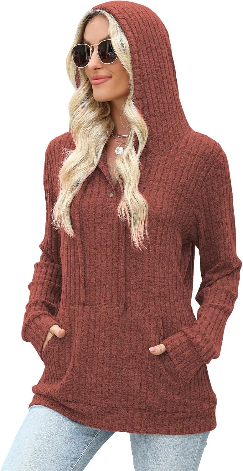 Womens Sweaters Fall Long Sleeve Hoodie Laides Sweatshirts Loose Casual Fashion Clothes S-2XL