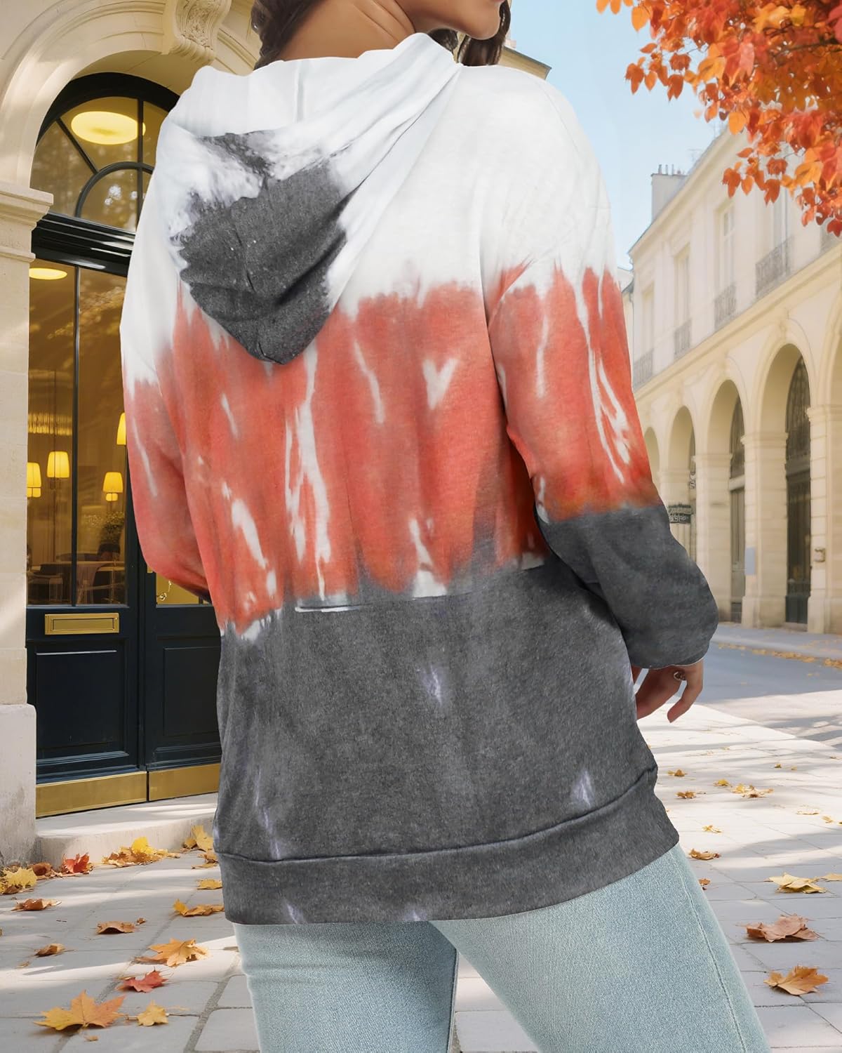 Women's Hoodies Long Sleeve Sweatshirts Drawstring Pullover Tops with Pocket Casual Loose Blouses Tunic