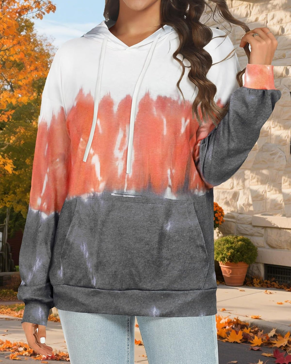 Women's Hoodies Long Sleeve Sweatshirts Drawstring Pullover Tops with Pocket Casual Loose Blouses Tunic