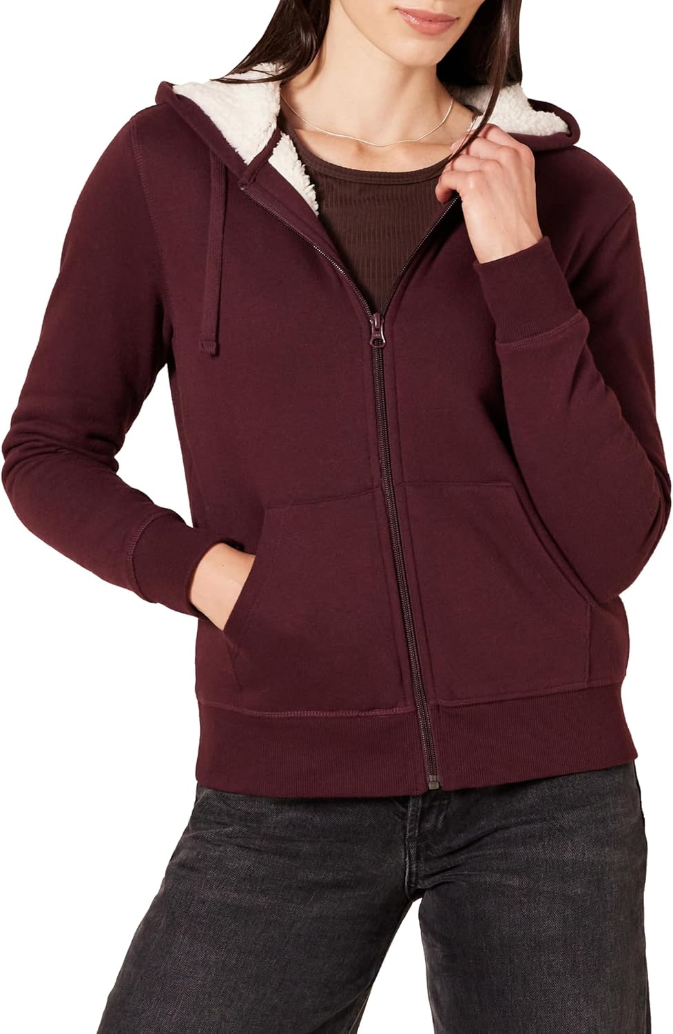 Women's Sherpa-Lined Fleece Full-Zip Hooded Jacket (Available in Plus Size)