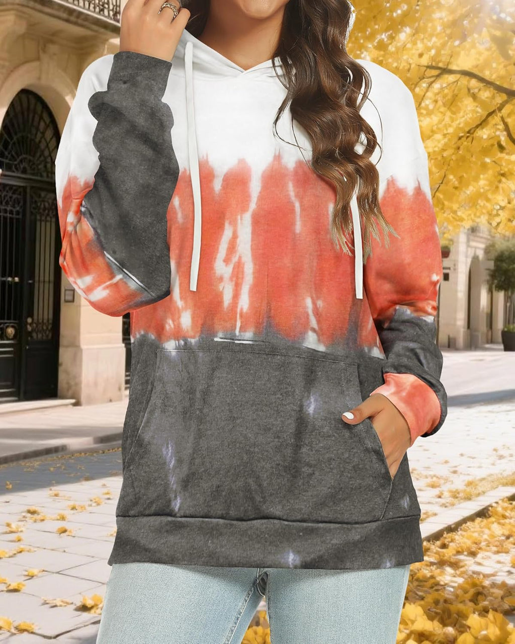 Women's Hoodies Long Sleeve Sweatshirts Drawstring Pullover Tops with Pocket Casual Loose Blouses Tunic