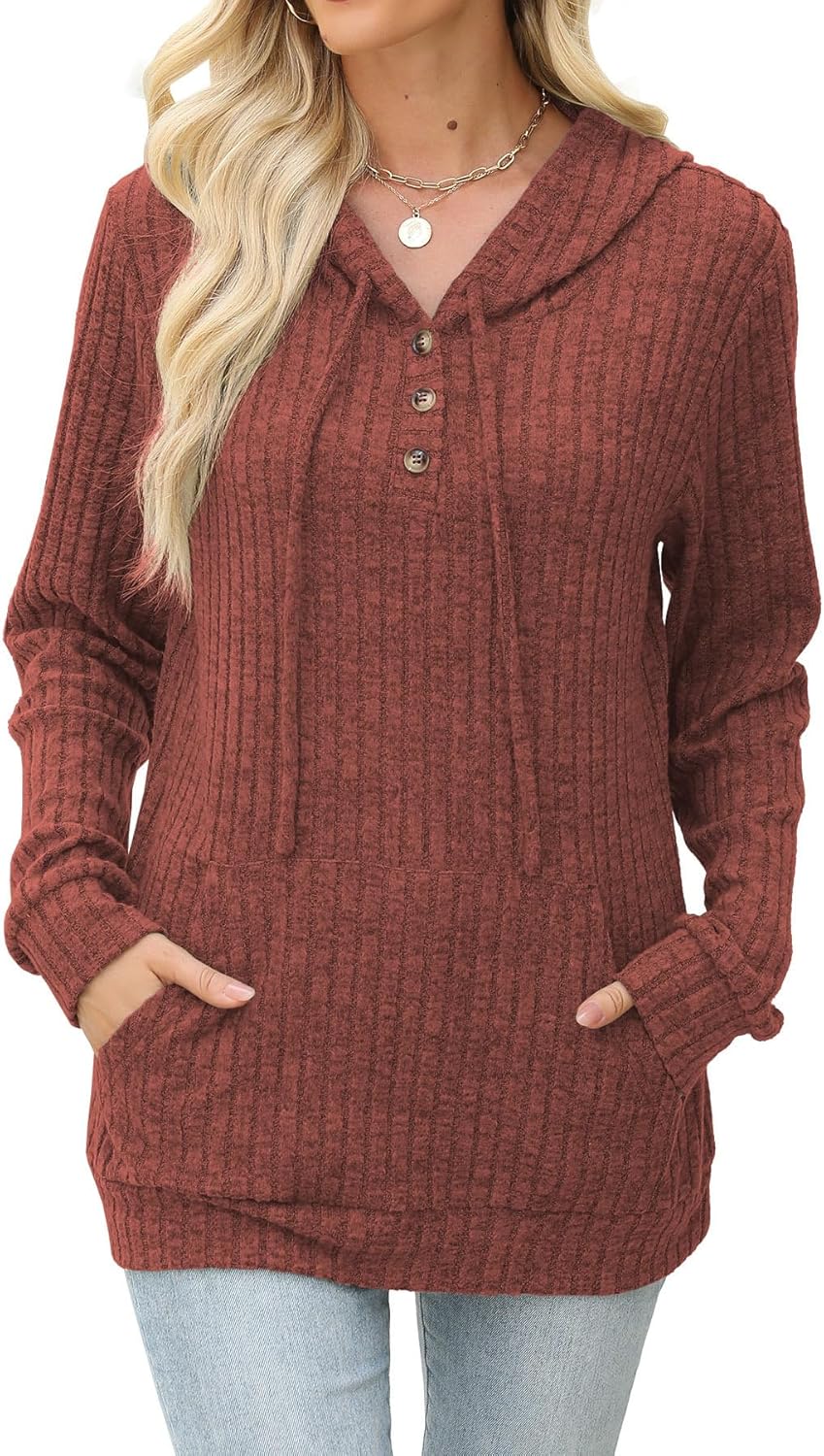 Womens Sweaters Fall Long Sleeve Hoodie Laides Sweatshirts Loose Casual Fashion Clothes S-2XL