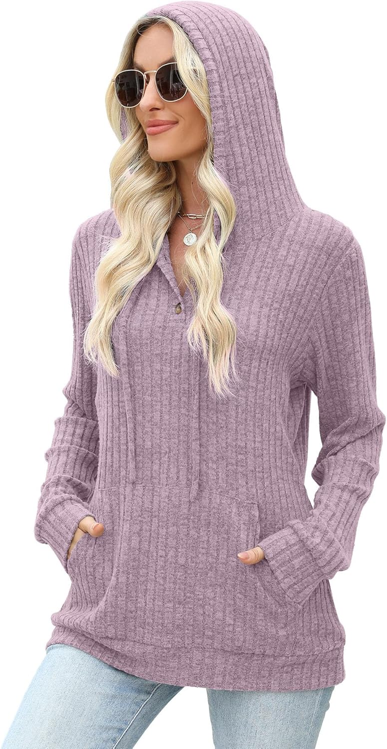 Womens Sweaters Fall Long Sleeve Hoodie Laides Sweatshirts Loose Casual Fashion Clothes S-2XL