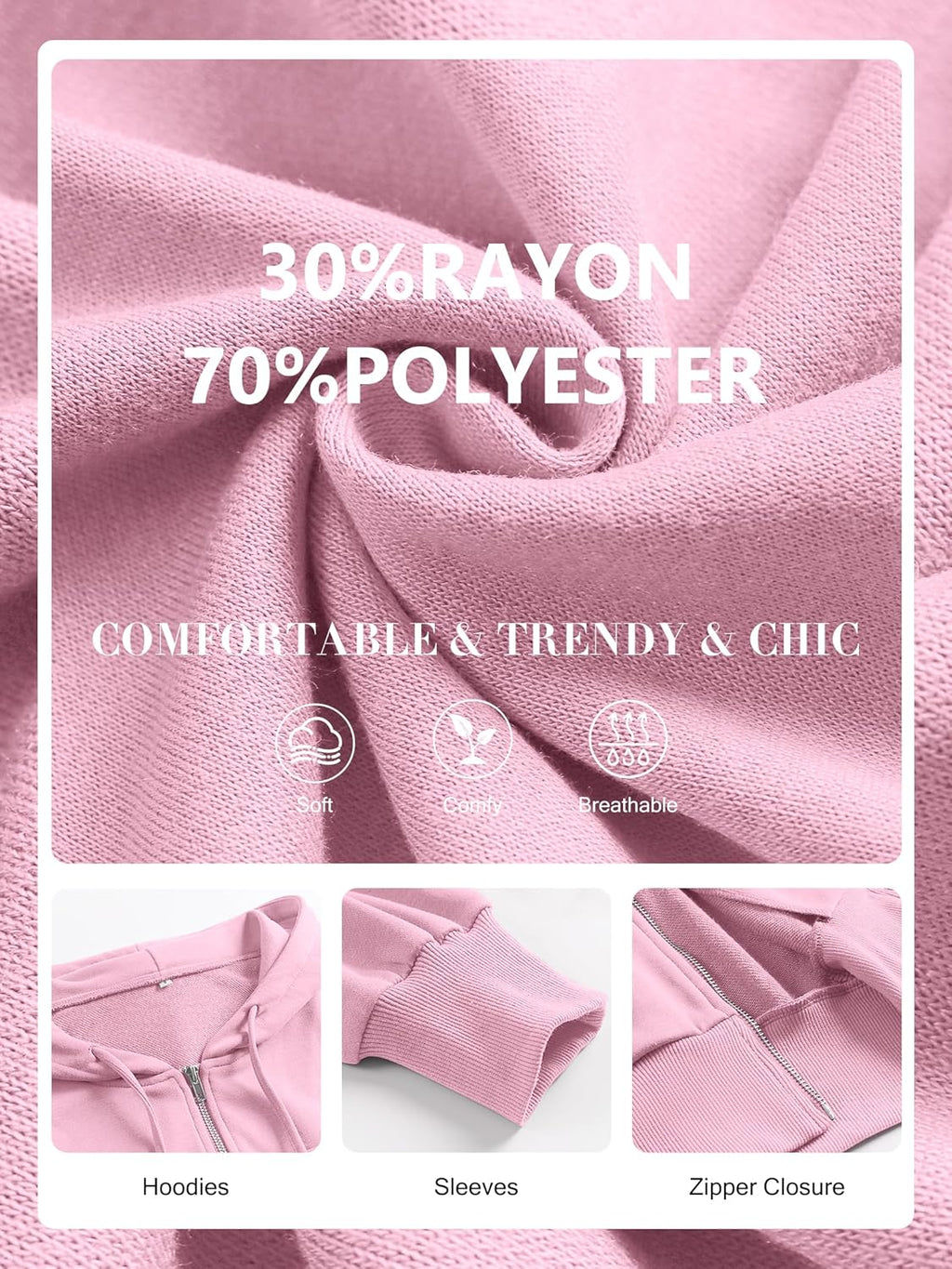 Womens Zip Up Hoodies Cropped Sweatshirts Casual Comfy Cute Zip Jackets Fashion Trendy Fall Outfits 2025 Y2K Clothes