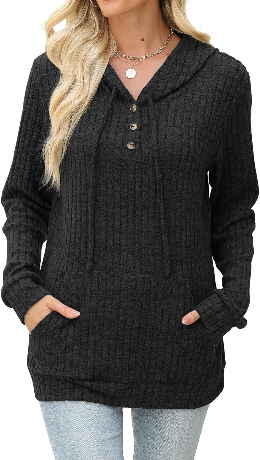 Womens Sweaters Fall Long Sleeve Hoodie Laides Sweatshirts Loose Casual Fashion Clothes S-2XL