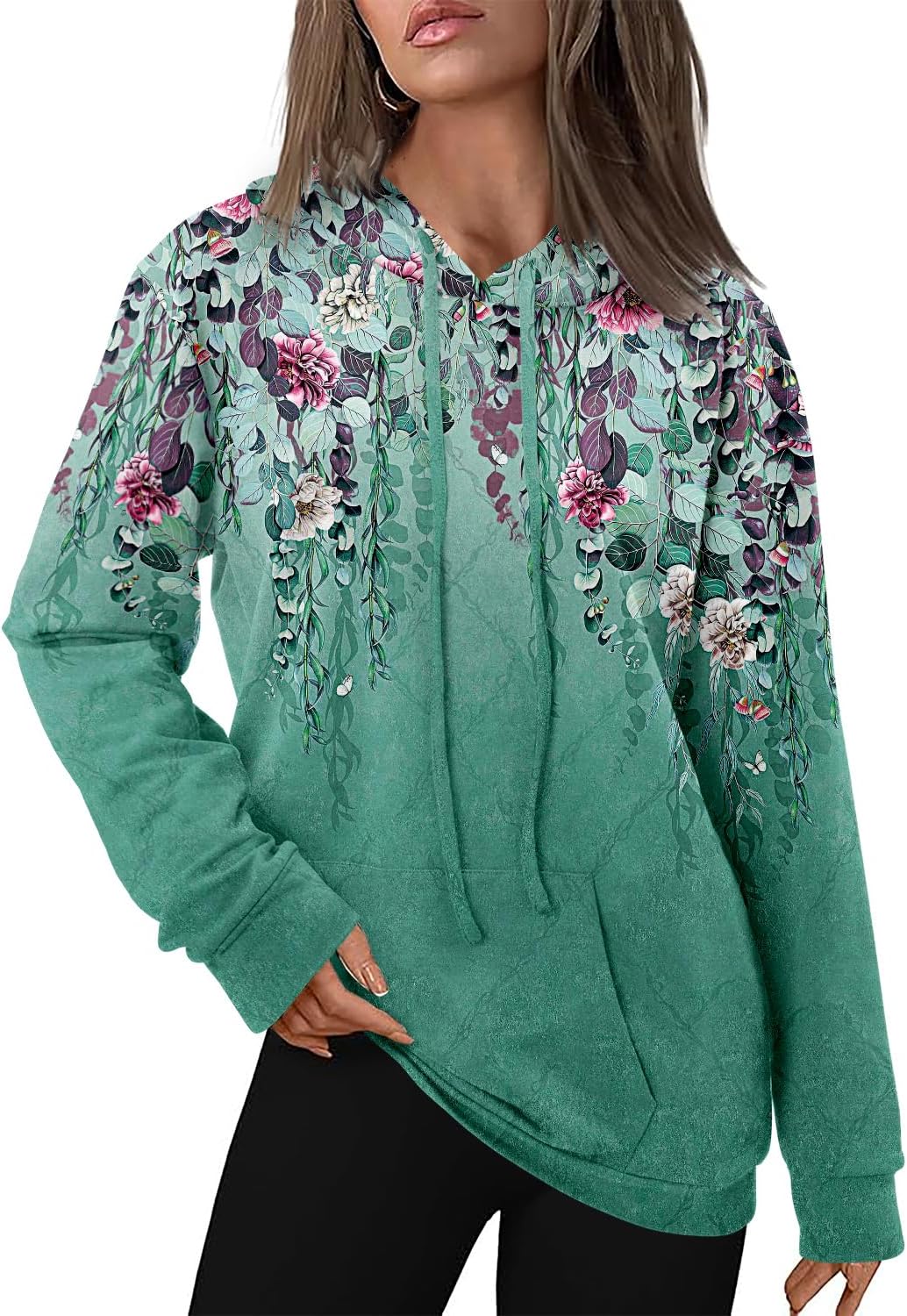 Women's Pullover Hoodies Teen Girls Trendy Fall Fashion Tops Hooded Sweatshirts