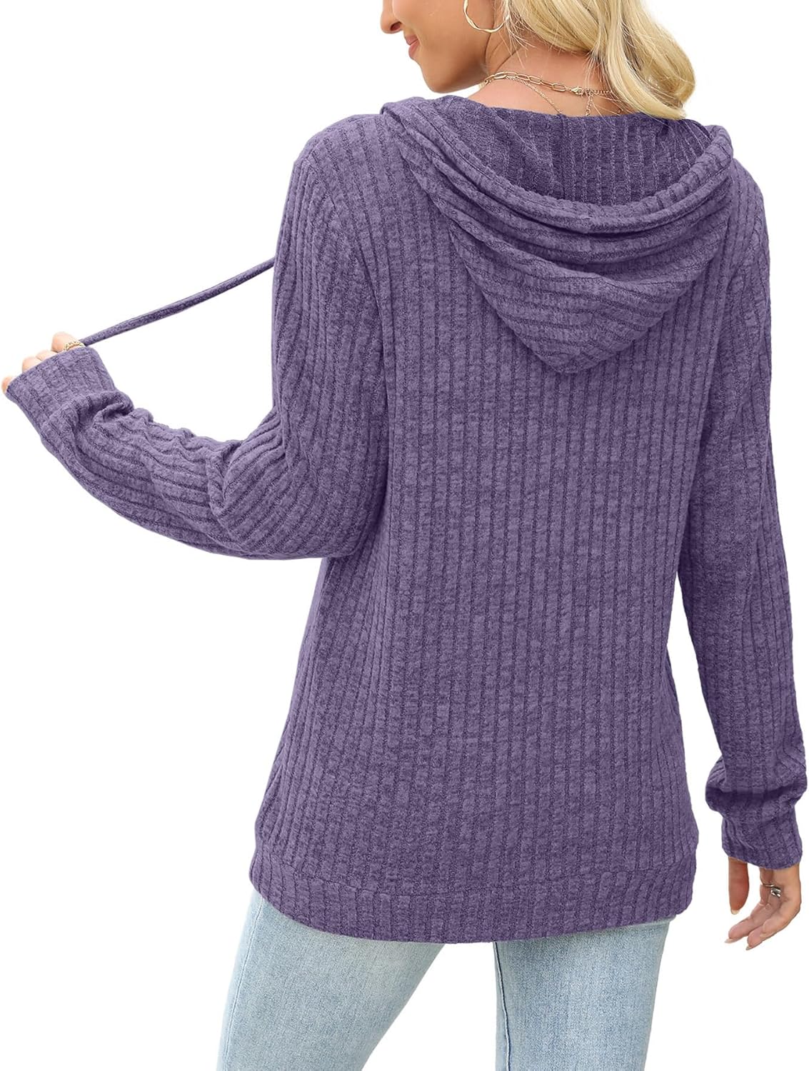 Womens Sweaters Fall Long Sleeve Hoodie Laides Sweatshirts Loose Casual Fashion Clothes S-2XL