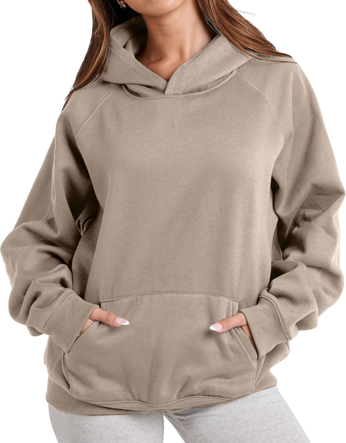 Womens Camo Hoodies Maple Leaf Print Oversized Hooded Sweatshirt Fleece Pullover Sweatshirts Long Sleeve with Pocket