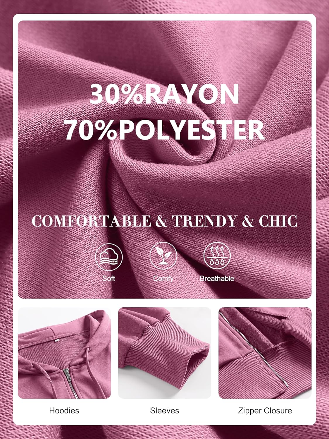 Womens Zip Up Hoodies Cropped Sweatshirts Casual Comfy Cute Zip Jackets Fashion Trendy Fall Outfits 2025 Y2K Clothes