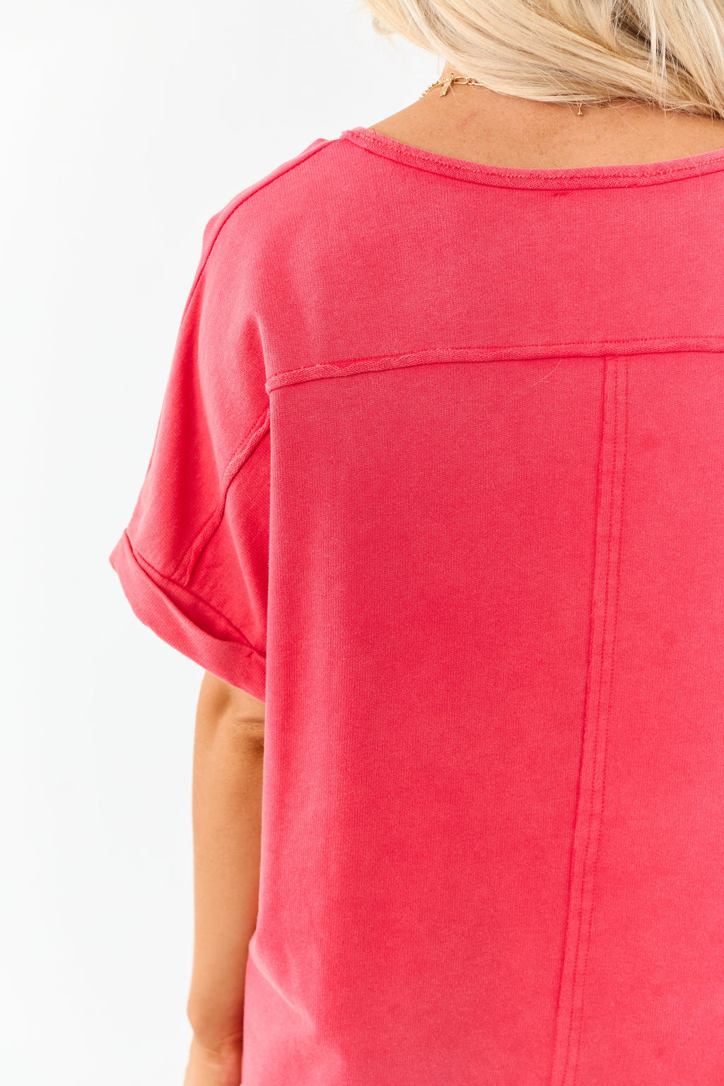 Crimson Mineral Wash Short Sleeve Cotton Top