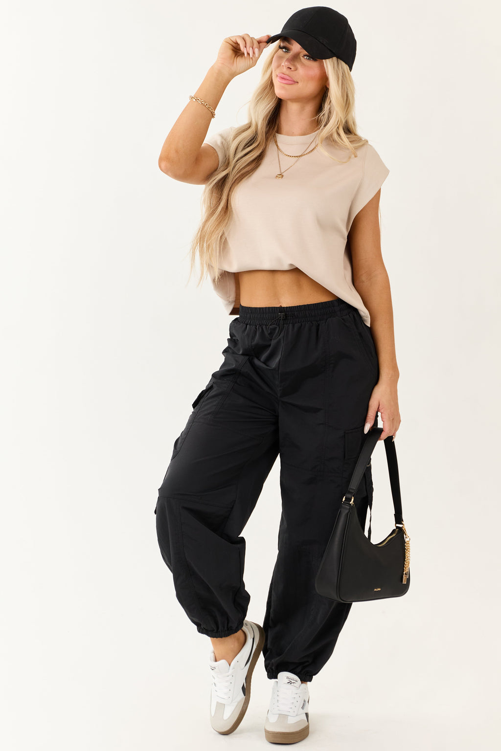 Entro Desert Sand Ribbed Cap Sleeve Soft Tank Top