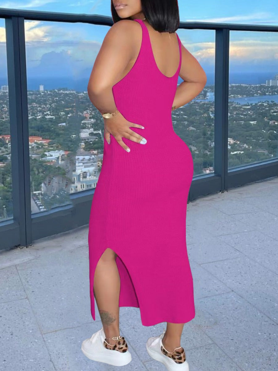 Pattern Lip Print Maxi Dress