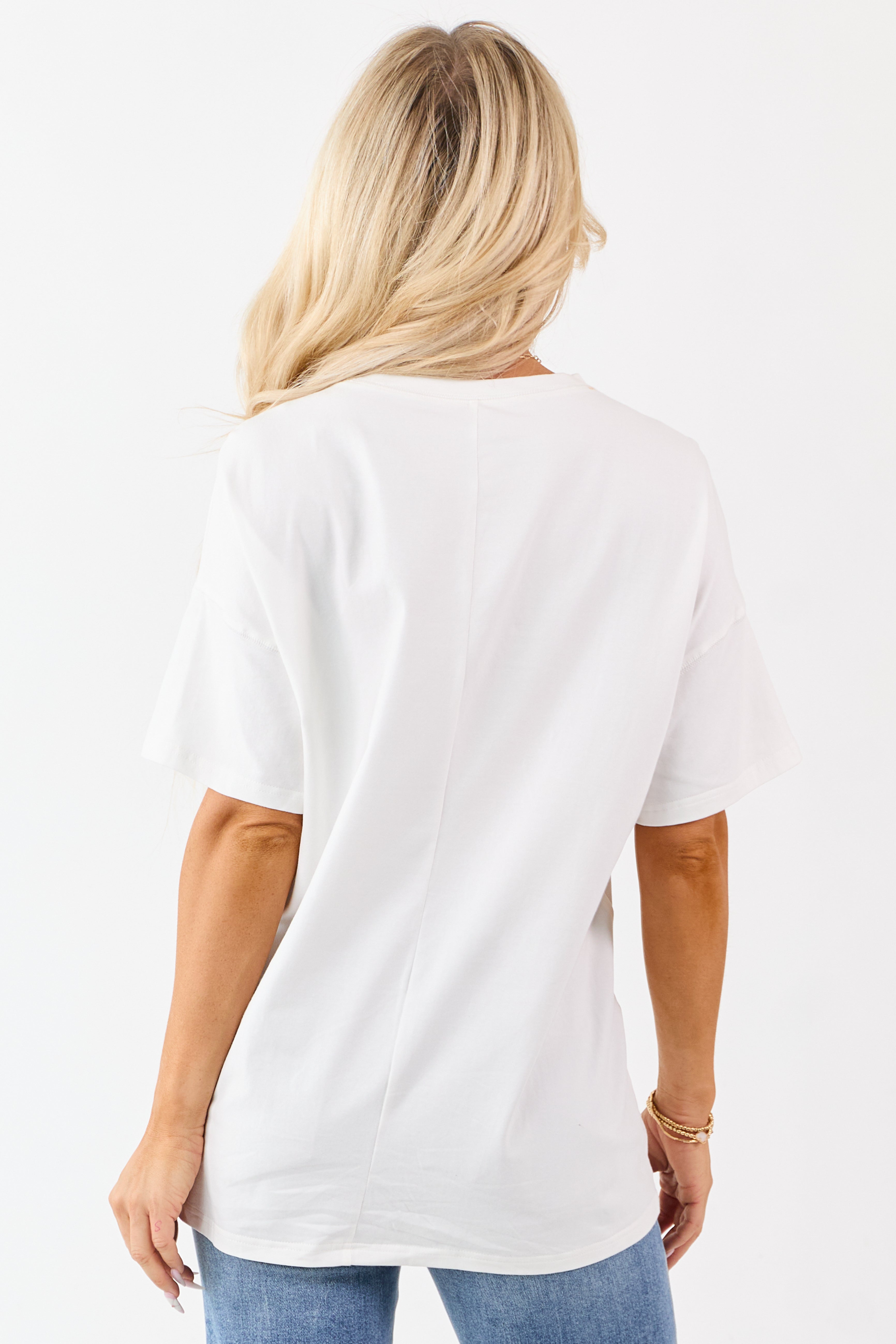 Off White Pumpkin Graphic Short Sleeve Top