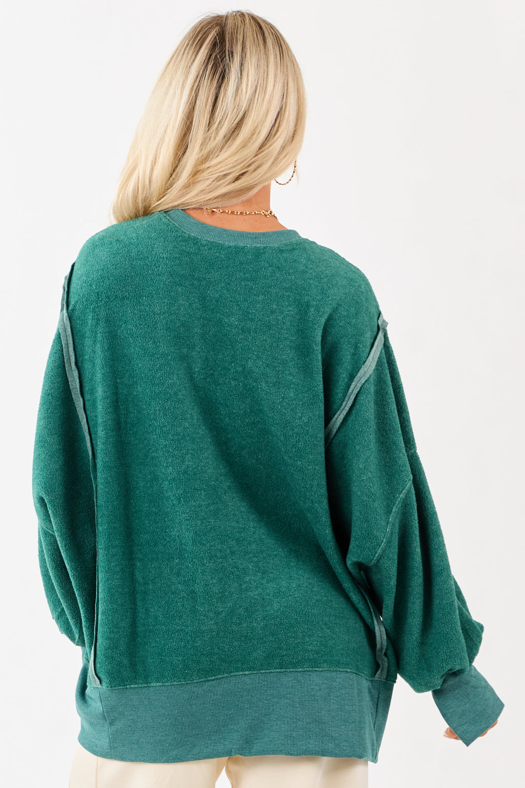 Pine Crew Neck Relaxed Fleece Sweatshirt