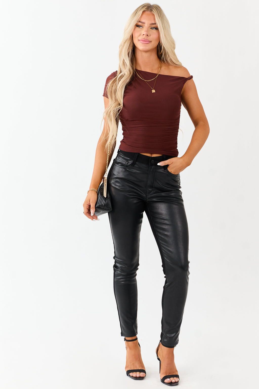 Sienna One Shoulder Asymmetrical Mesh Top